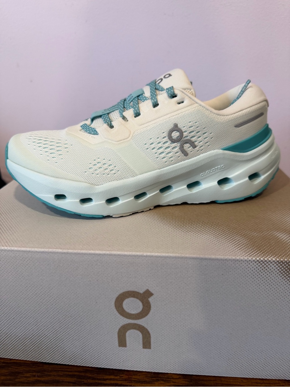 On Running Women's White & Teal Cloudrunning Sneaker